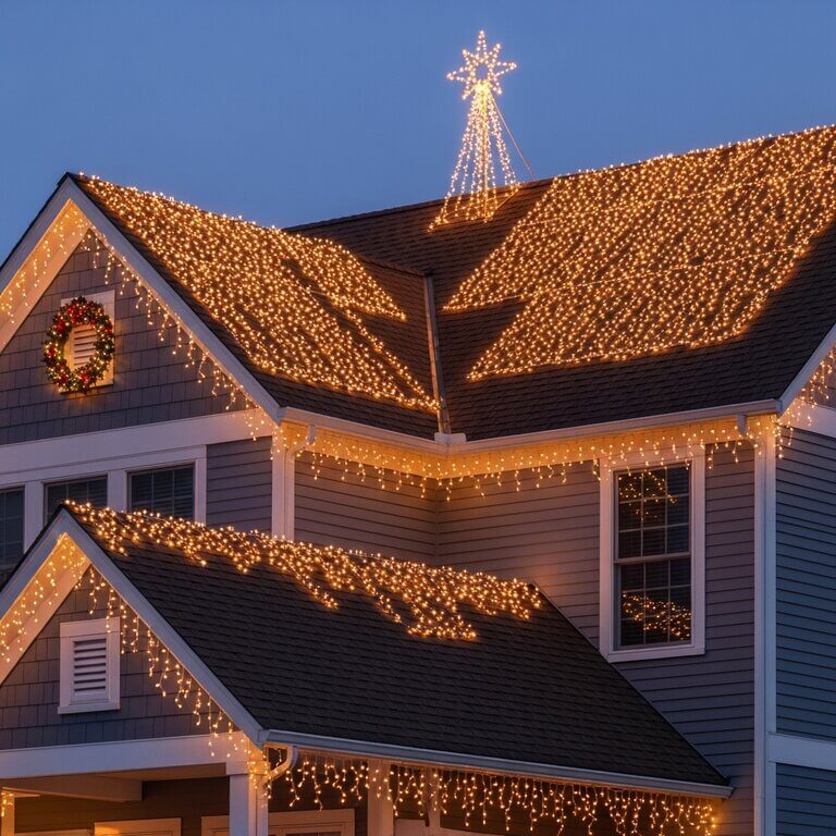 Christmas lighting installation